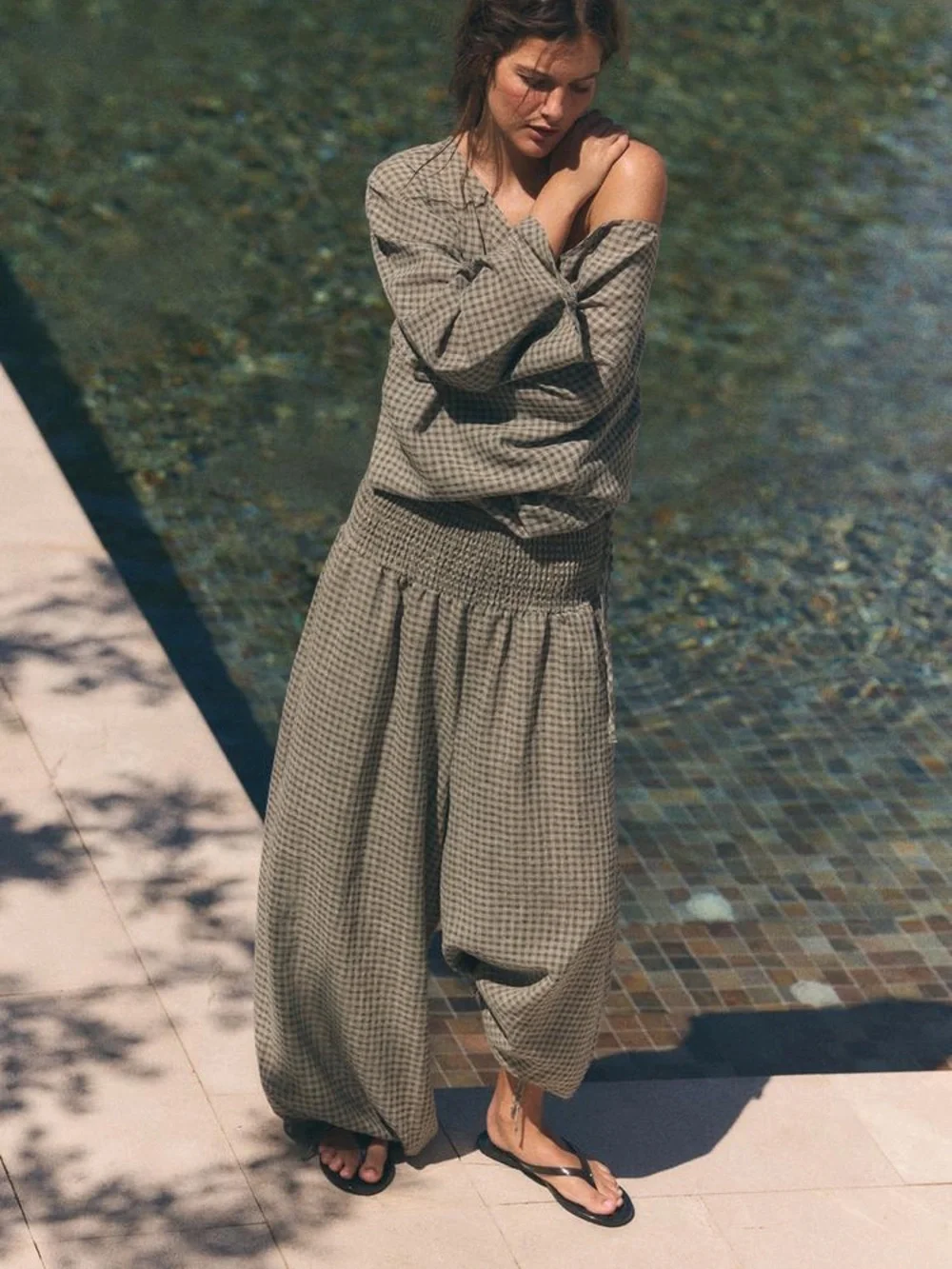 ZARA ELASTIC WAIST PANTS